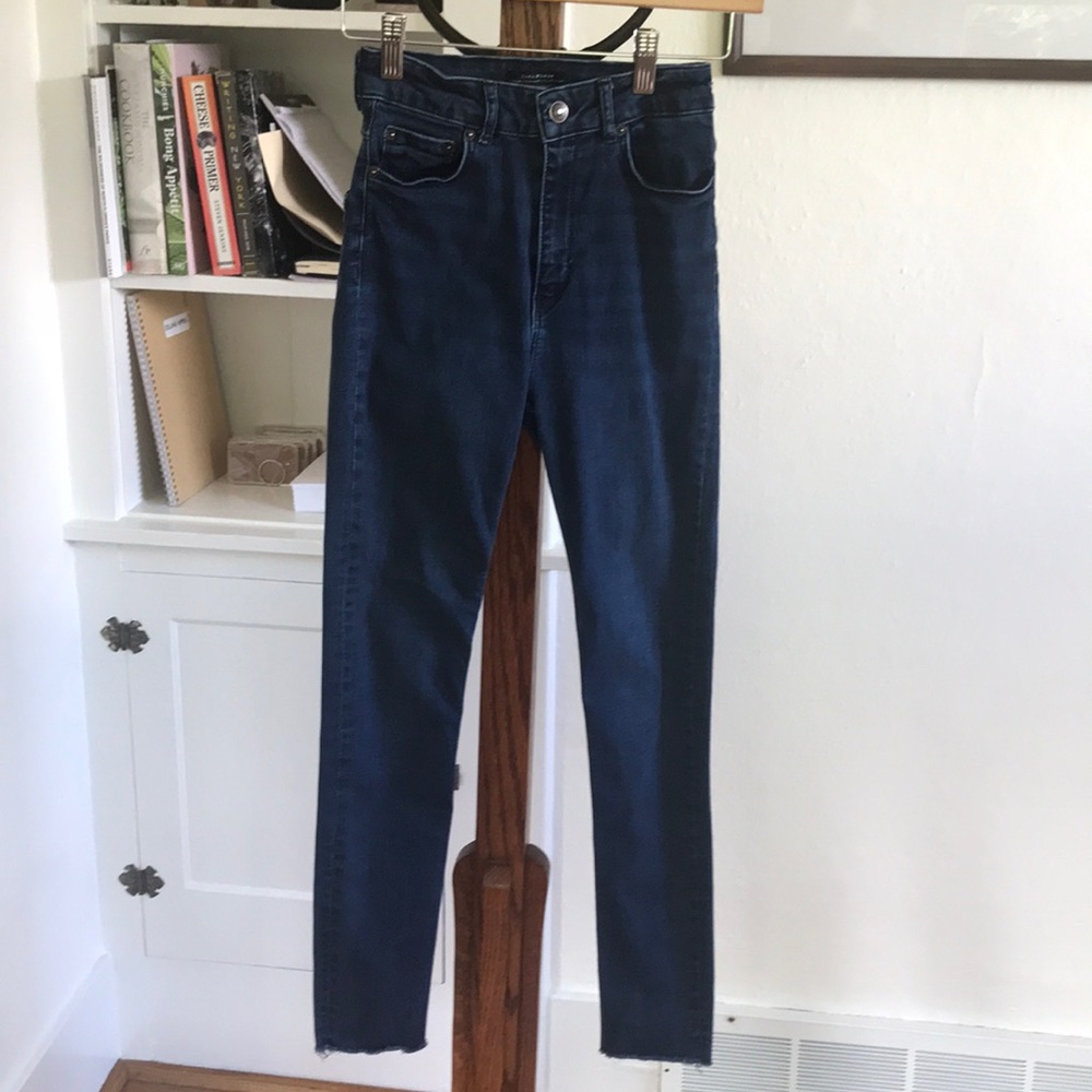 Zara Woman Blue Denim Skinny Stretchy Jeans 2 XS
